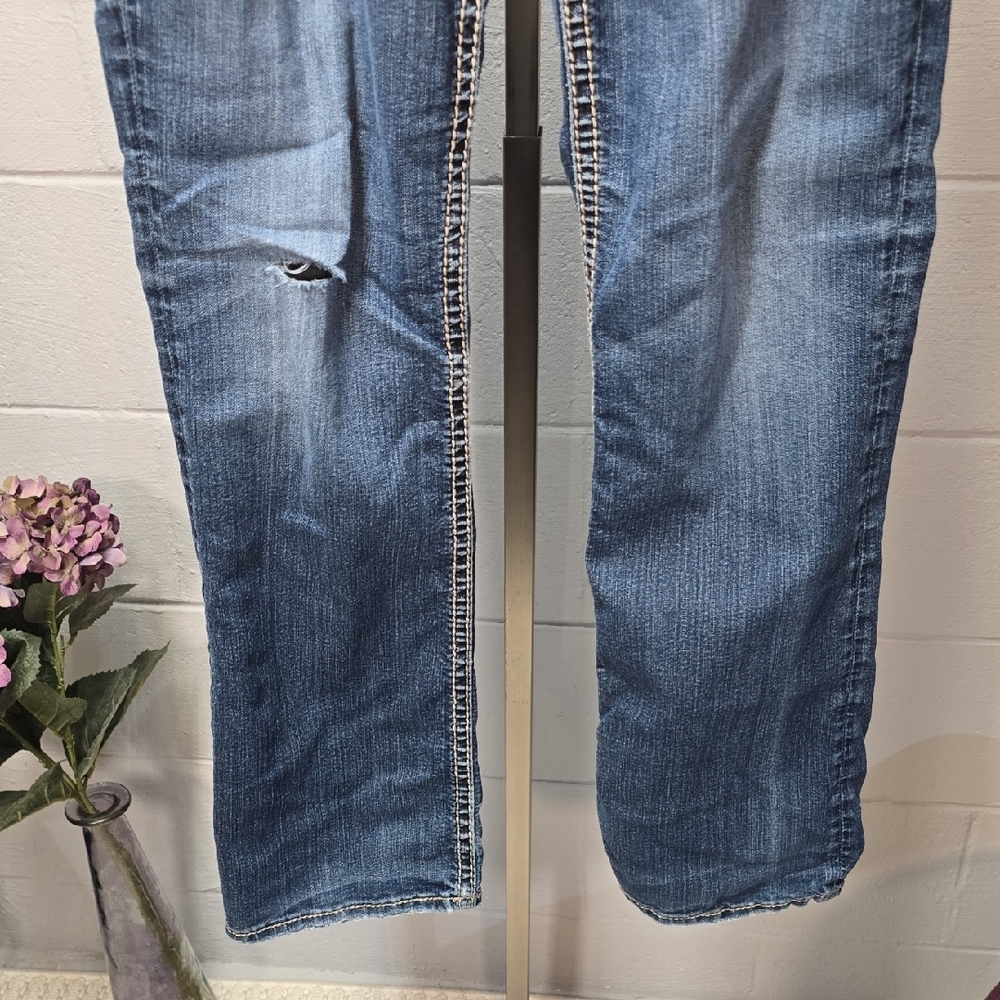 Silver Jeans Dark Blue Straight Leg Denim - Picture 5 of 14